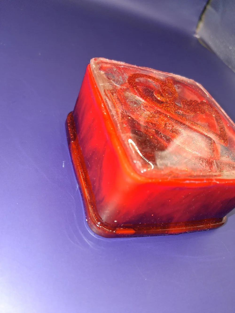 Handmade Red And Black Trinket Box with Heart Motif